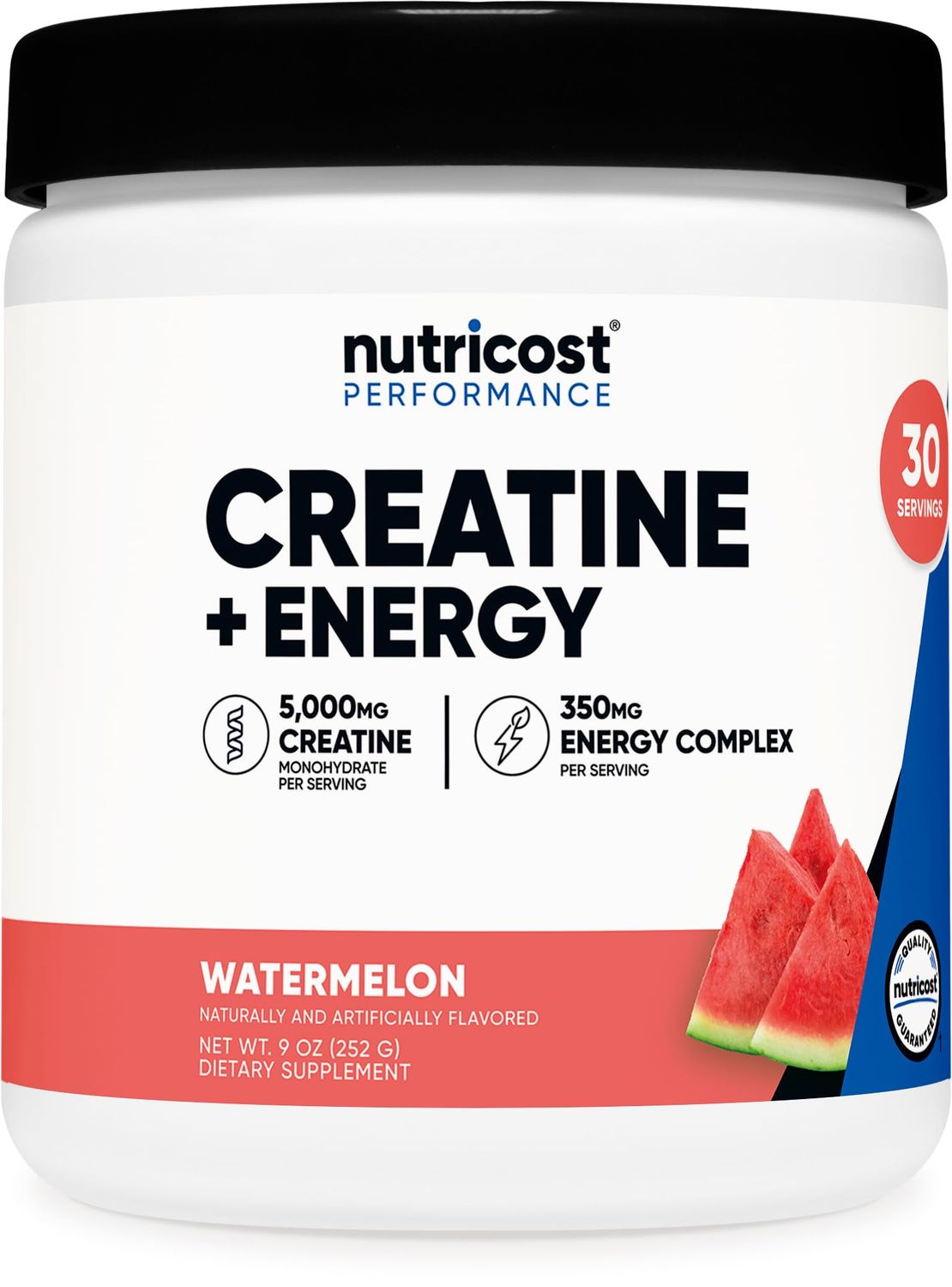 Nutricost Creatine Energy 30 Servings (Watermelon Flavored) - 5,000mg Creatine Monohydrate 350mg Energy Complex Per Serving