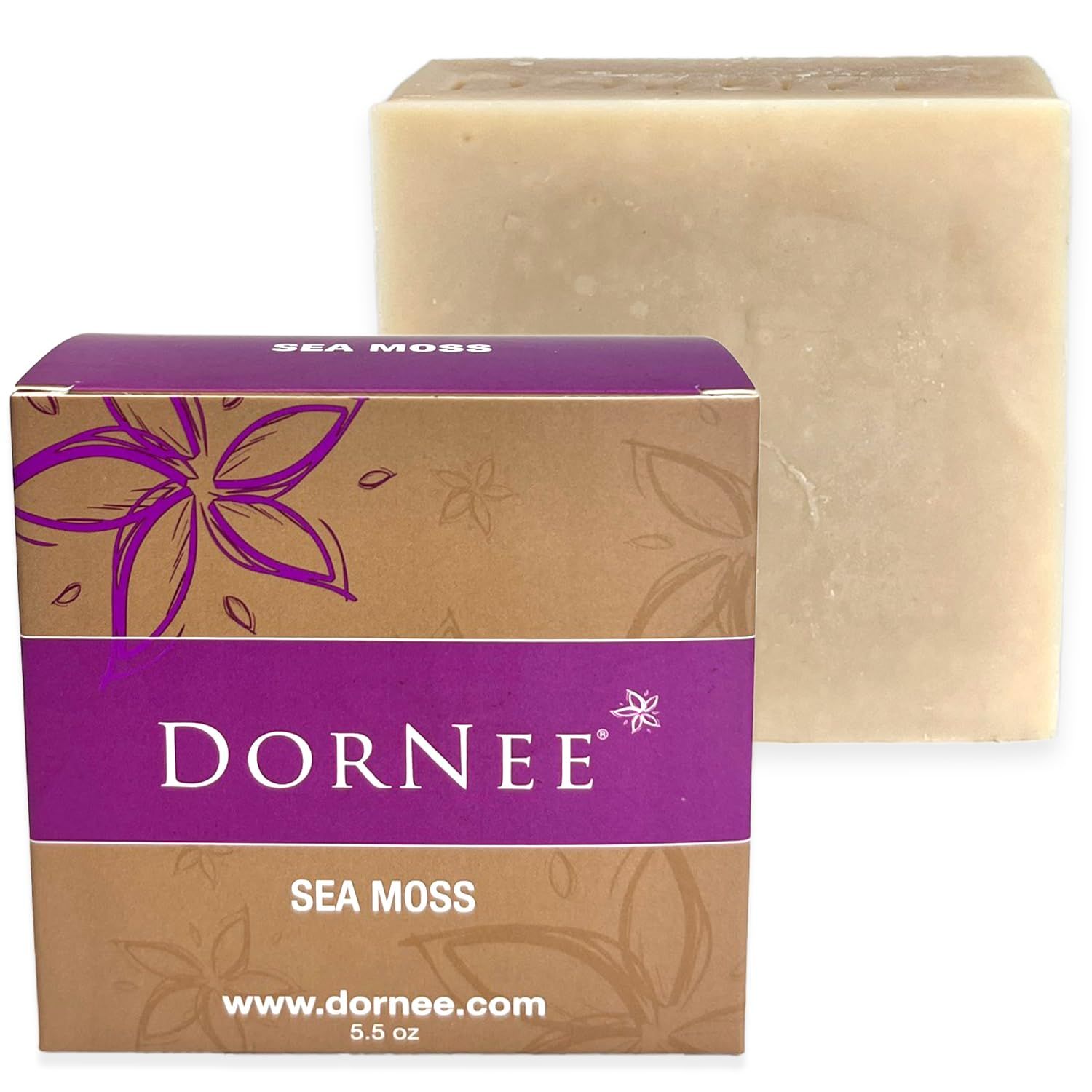 DorNee&#39; Sea Moss Facial Bar Large 5.5oz, Sensitive Skin, Natural, Made With Wildcrafted Sea Moss, Natural Collagen Producer, Essential Oil Blend