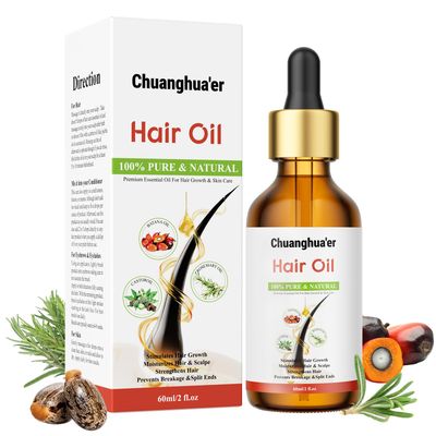 Chuanghua&#39;er Rosemary Hair Oil For Growth with Castor Oil, Batana Oil, Peppermint Oil to Promote Hair Growth - Enhances Hair Thickness and Prevents Hair Loss in Men and Women