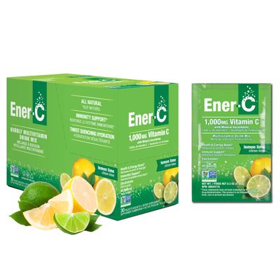 Ener-C Multivitamin Drink Mix - Vitamin Packets for Water, Electrolytes Powder Packets, Vitamin Drink Mix, Hydration Liquid Mix, Immune Booster for Adults, Healthy Energy - Lemon Lime, 30 Count