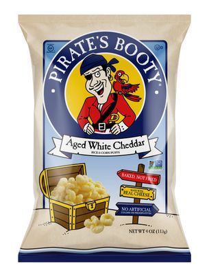 Pirate&#39;s Booty Aged White Cheddar Cheese Puffs, Gluten Free, Kids Snacks, 4oz Grocery Size Snack Bag