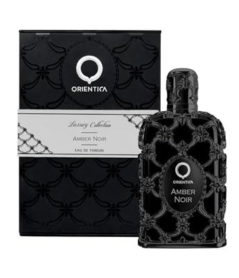 Orientica Amber Noir Eau de Parfum with Notes of Fig, Elemi Sandalwood, Bold Sophisticated Amber Woody Fragrance for Men Women, Long-Lasting Luxurious Unisex Perfume for Any Occasion, 2.7 oz
