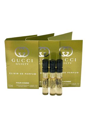 Gucci GUILTY MEN Elixir Sample Perfume 1.5 ml 0.05 oz - set of 3 spray samples