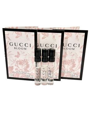 Gucci Bloom Sample Perfume Women EDT Spray 1.5 ml 0.05 oz - set of 3