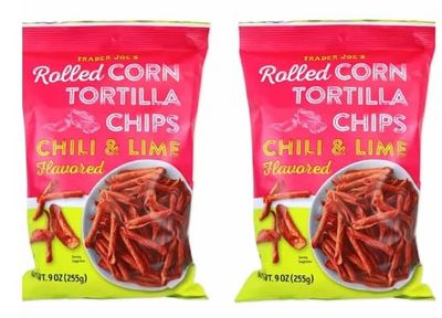 Trader Joe&#39;s Rolled Corn Tortilla Chips, Chili Lime Flavored, 2 Pack