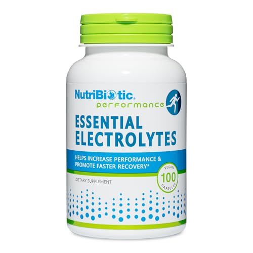 NutriBiotic Essential Electrolytes, 100 Ct Capsules Supports Increased Performance Faster Recovery Pharmaceutical Grade Vitamin C with Electrolytes for Rehydration Vegan, Gluten-Free Non-GMO