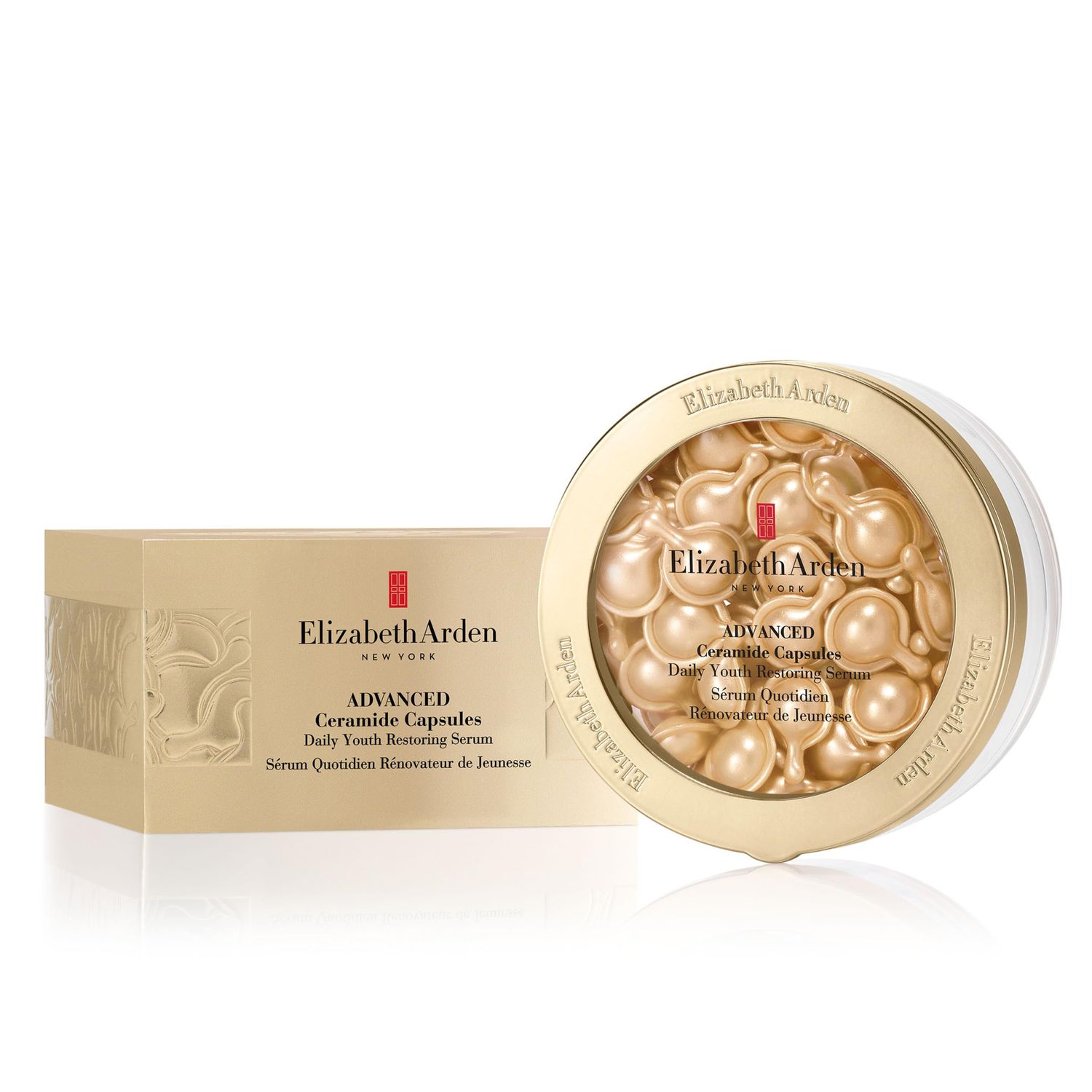 Elizabeth Arden Advanced Ceramide Face Serum Capsules, Anti-Aging Skincare, Fragrance-Free Hydrating Formula for Radiant, Firm Skin, Nourishing and Strengthening, 60 Count