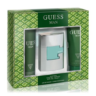 GUESS Man Eau de Toilette 3 Piece Gift Set - Cologne Spray 2.5 Fl. Oz., Deodorizing Body Spray 6.0 Oz., Shower Gel 6.7 Fl. Oz.