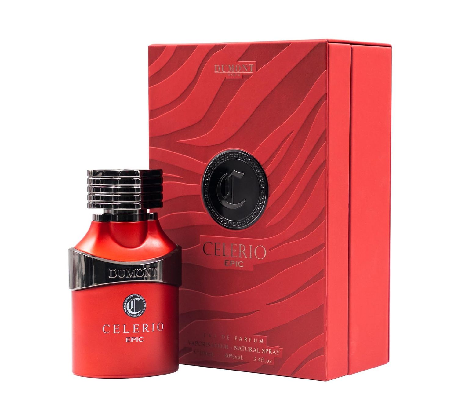 DUMONT Celerio Epic Eau De Perfume Men - Fragrance Of Lemon Fresh Fruits - Celerio Perfum Unisex Suitable for Men Women - Long Lasting Cologne Mist Body Spray, 3.4oz (RED, 80 vol)