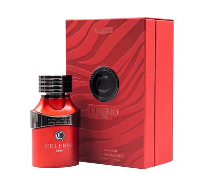 DUMONT Celerio Epic Eau De Perfume Men - Fragrance Of Lemon Fresh Fruits - Celerio Perfum Unisex Suitable for Men Women - Long Lasting Cologne Mist Body Spray, 3.4oz (RED, 80 vol)
