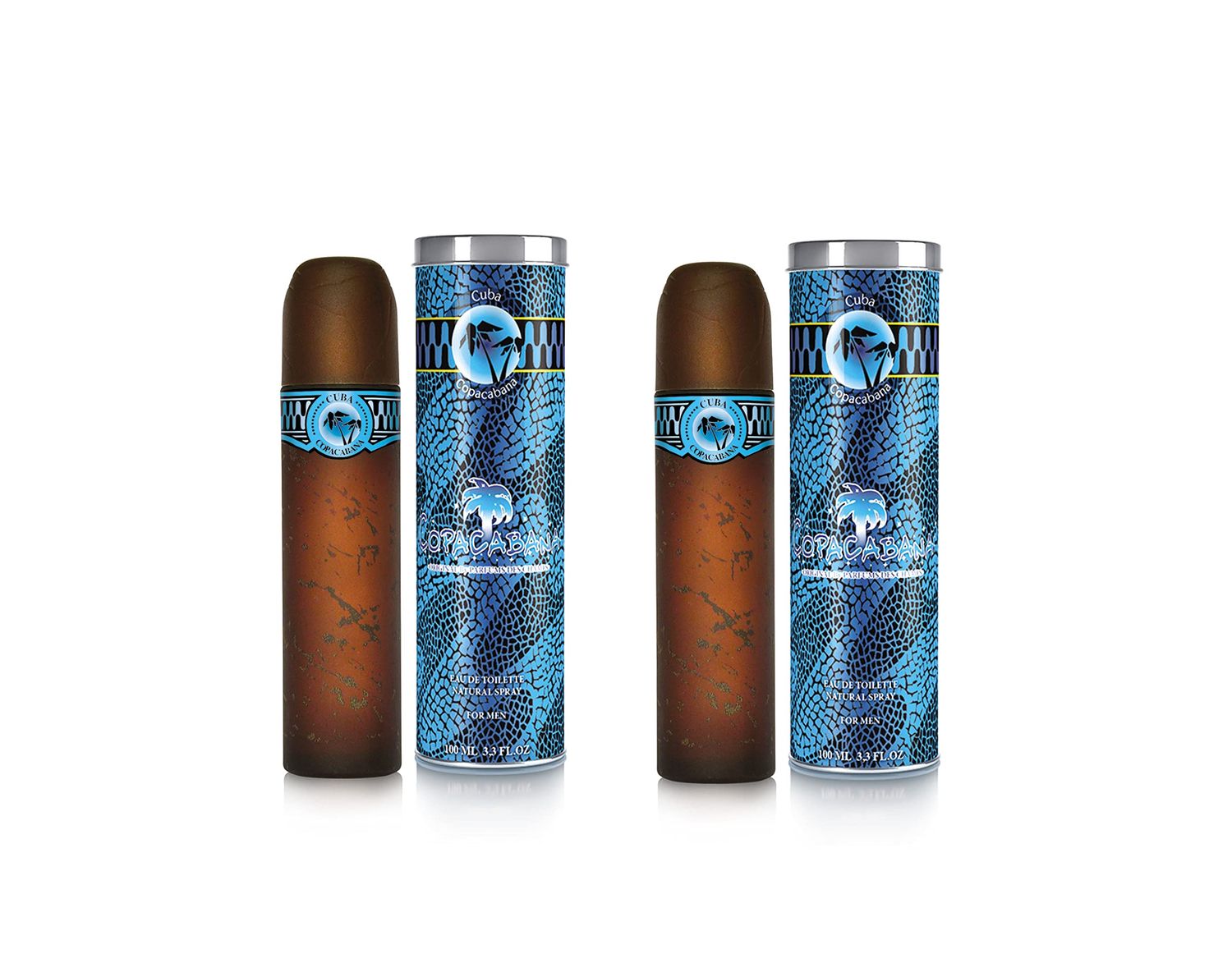 Cuba Brazil Copacabana 3.3 fl. oz. Eau De Toilette Spray Fragrance for Men (Pack of 2)