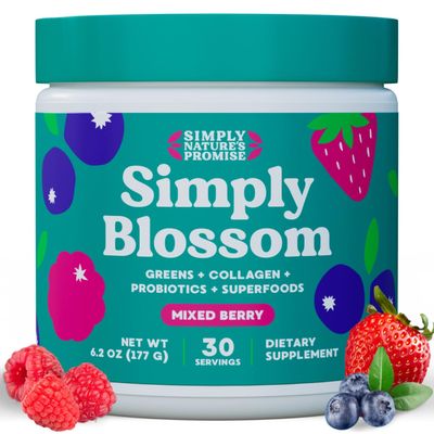 Simply Blossom Nutrition - Daily Greens Superfood Powder Collagen Probiotics for Women&#39;s Digestive Health Bloating Relief. Help Your Health Bloom - 30 Day Supply
