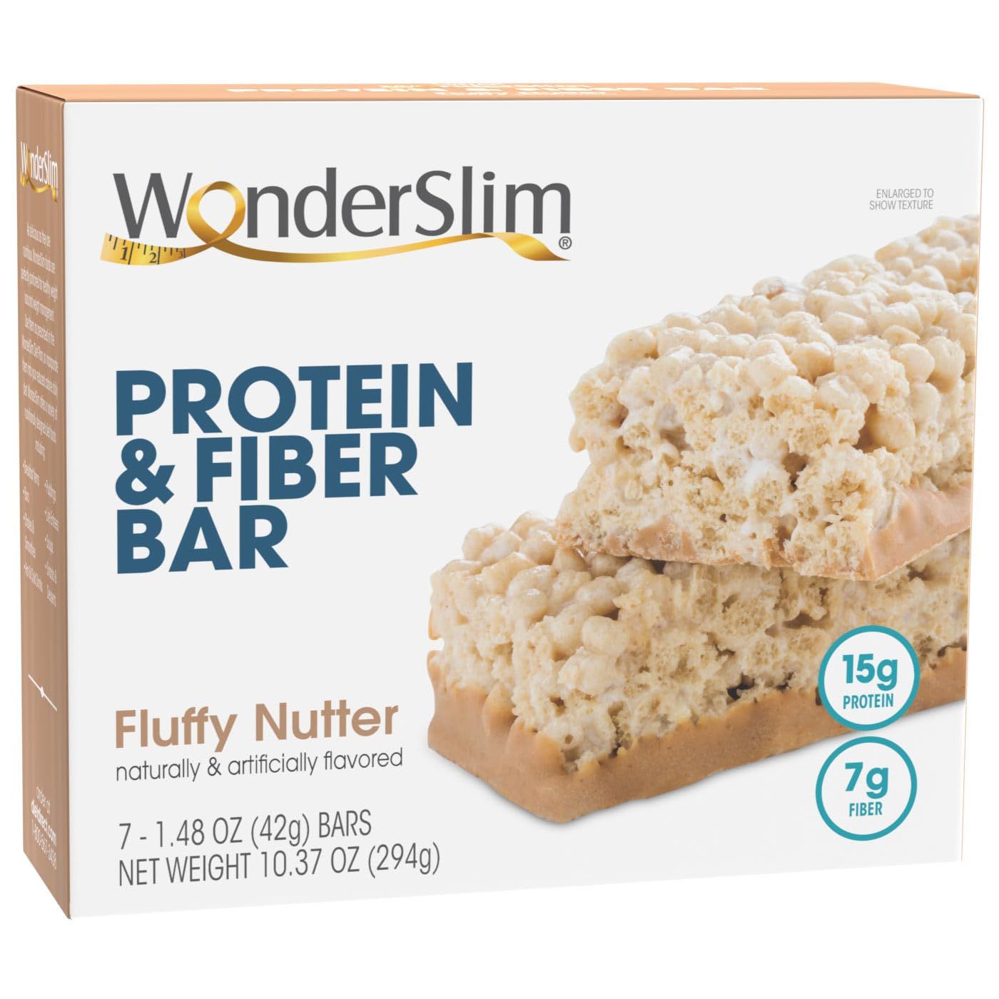 WonderSlim Protein Fiber Bar, Fluffy Nutter, 15g Protein, 6g Fiber, Gluten Free (7ct)