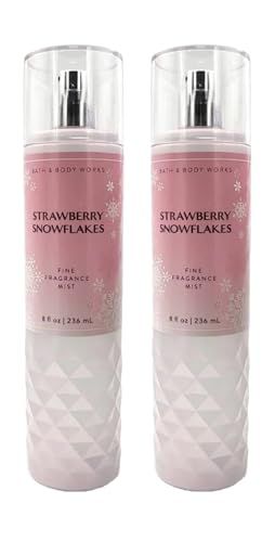 Bath Body Works Strawberry Snowflakes Fine Fragrance Body Mist Gift Set 8 oz Pack Lot of 2 (Strawberry Snowflakes) 8 Fl Oz (Pack of 2) 16 Fl Oz