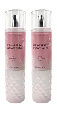 Bath Body Works Strawberry Snowflakes Fine Fragrance Body Mist Gift Set 8 oz Pack Lot of 2 (Strawberry Snowflakes) 8 Fl Oz (Pack of 2) 16 Fl Oz