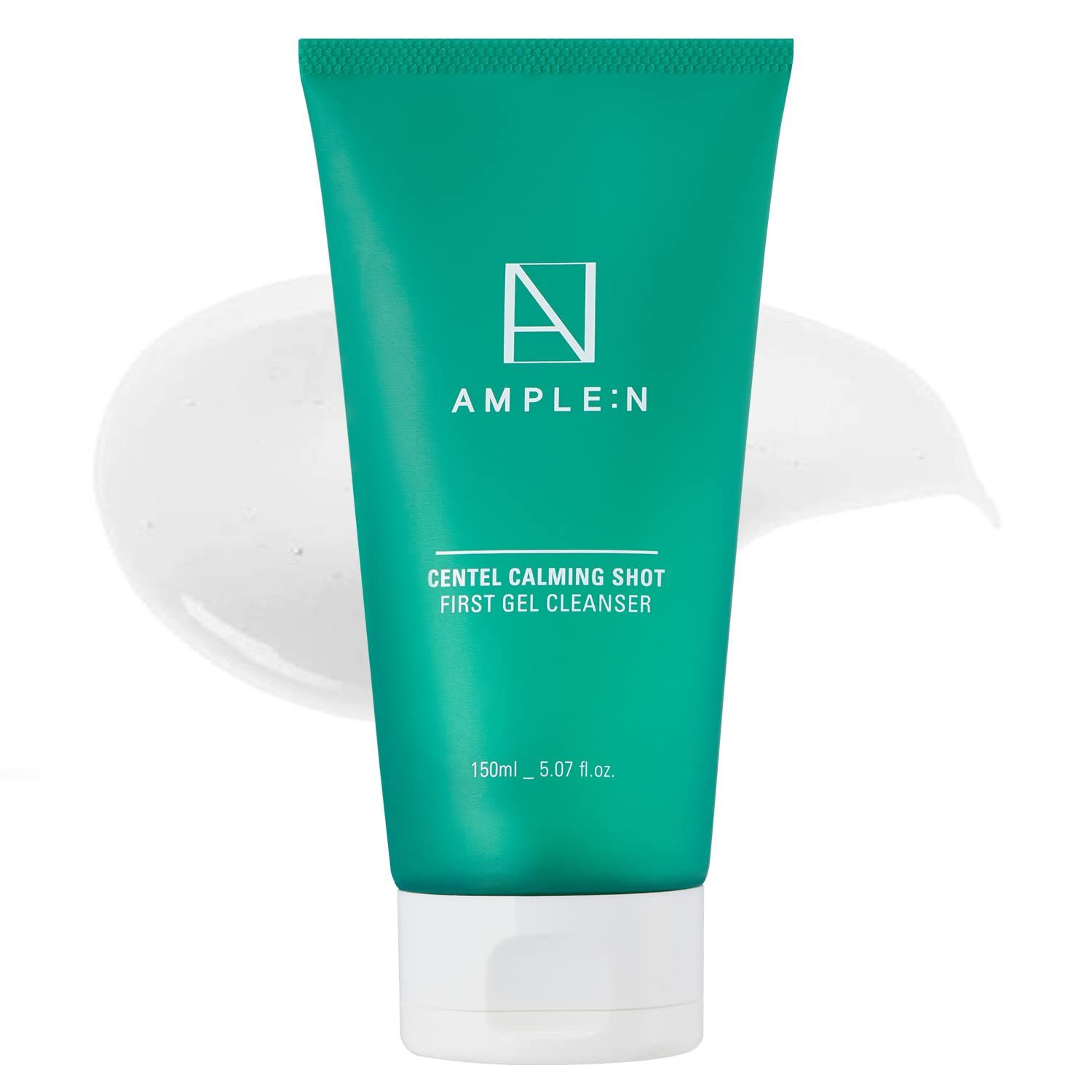 CORANA AMPLEN Centel Calming Shot First Gel Cleanser - Calming Gel Facial Cleanser - Makeup Remover Soap Free Face Wash for Sensitive Skin - Cica and Tea Tree Extract - Fragrance Free - 5.07 fl.oz.