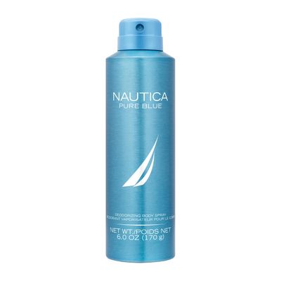 Nautica Pure Blue Deo Body Spray 6 fl oz (Pack of 1), Notes of Eucalyptus, Leather, and Vanilla, Men&#39;s Fragrance, Long Lasting, Everyday Fragrance