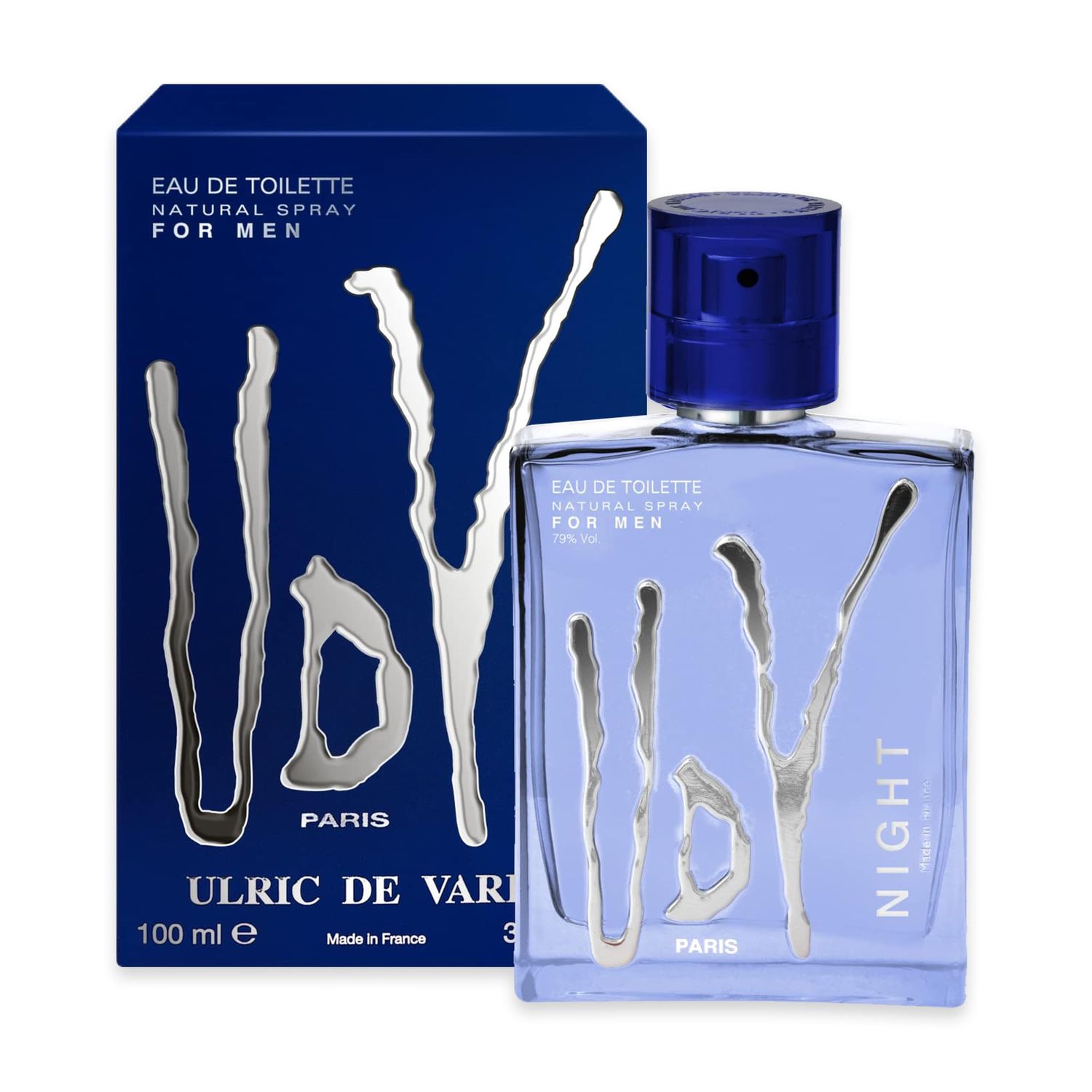 Ulric De Varens NIGHT - Eau De Toilette for Men - Captivating, Enchanting, and Luxurious- Easy to Love, Manly, and Notes of Bergamot, Mandarin, Pineapple, and Cedar- Bold and Fearless Men - 3.4 Fl Oz