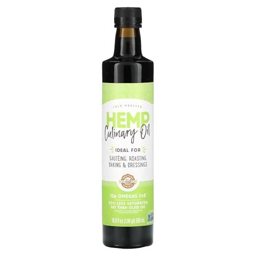 Manitoba Harvest Hemp Culinary Oil, Cold-Pressed, Vegan Friendly, Kosher, Gluten Free Non-GMO, 16.9 Fluid Ounce (Pack of 6)