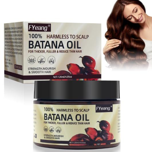 FYeang Batana Organic Oil for Hair Growth, Natural Batana Oil Revitalized Hair Strength, Unrefined Hair Growth Oil Prevents Hair Loss, Eliminates Split Ends, Increases Shine For Men, Women