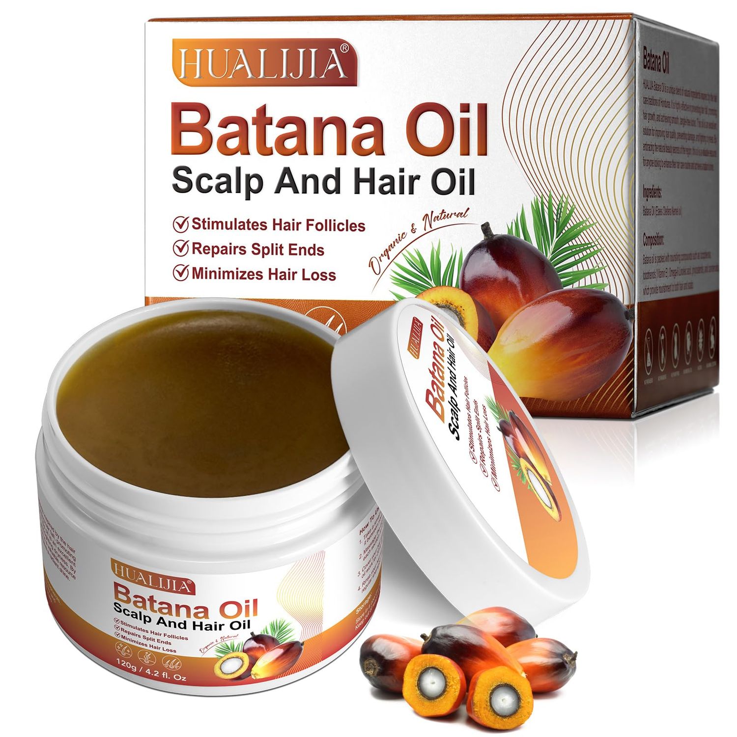 NIFEISHI Raw Batana Oil for Hair Growth, Dr Sebi Pure Natural Batana Oil Organic from Honduras for Thicker Stronger Hair, Prevent Hair Loss, 120g4.2 fl.oz, Beige