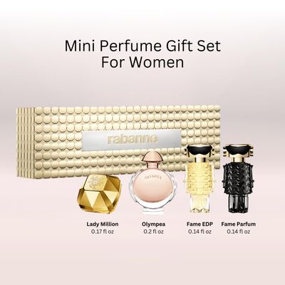Paco Rabanne Perfume For Women Gift Set Mini Variety - Lady Million, Olympea, Fame EDT, Fame Parfum