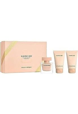 NARCISO RODRIGUEZ Narciso Poudree 3-Piece Gift Set for Women (1.6 Ounce Eau De Parfum Spray 1.6 Ounce Scented Body Lotion 1.6 Ounce Scented Shower Gel)