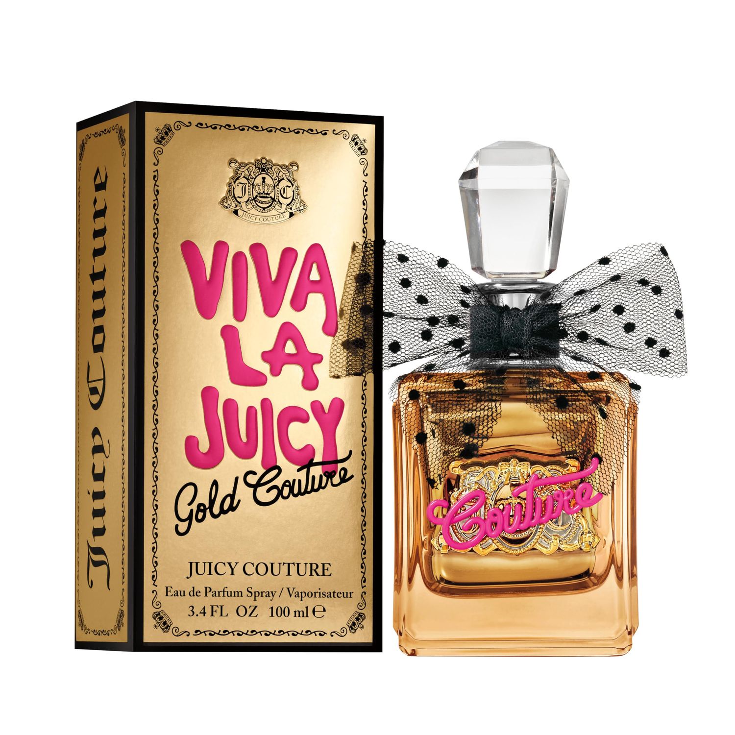 Juicy Couture Viva La Juicy Gold Eau De Parfum, Women&#39;s Perfume with Notes of Luscious Berry, Jasmine Sambac Vanilla Cream - Fruity Sweet, EDP Spray, 3.4 fl oz