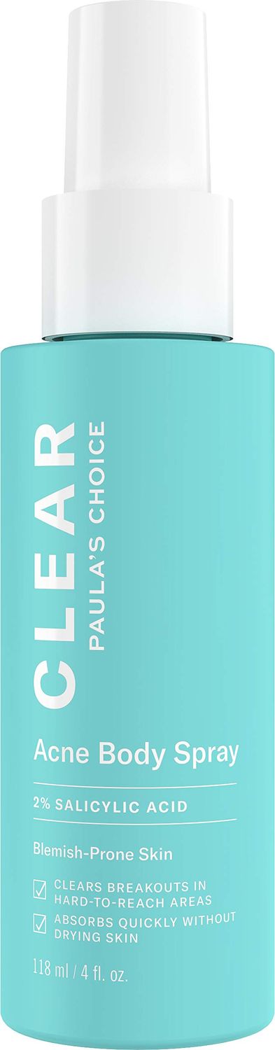 Paula&#39;s Choice CLEAR Back Body Exfoliating Acne Spray, 2 BHA (Salicylic Acid) Treatment for Bacne, Blackheads Blemishes, 4 Ounce
