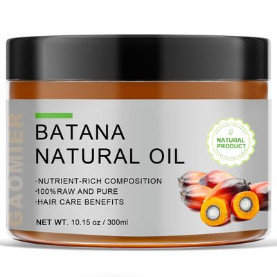 LAZZAROU Dr. Sebi&#39;s Raw Batana Oil for Hair Growth, 100 Pure - Unrefined Natural Hair Mask from Honduras, Prevents Loss, Enhances Thickness, for Men Women, 10.15 Fl Oz (300ml)