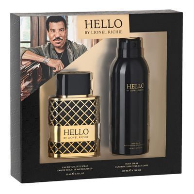 Hello by Lionel Richie for Men - 2 Pc Gift Set 1.7oz EDT Spray, 6.7oz Body Spray