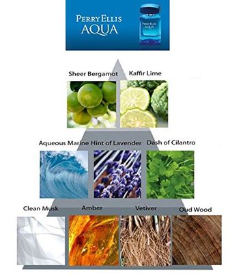 Perry Ellis Perry Ellis Aqua Men 3.4oz EDT Spray, 0.25oz EDT Spray, 6.8oz Deodorizing Body Spray, 1.7oz Shower Gel 4 Pc Gift Set