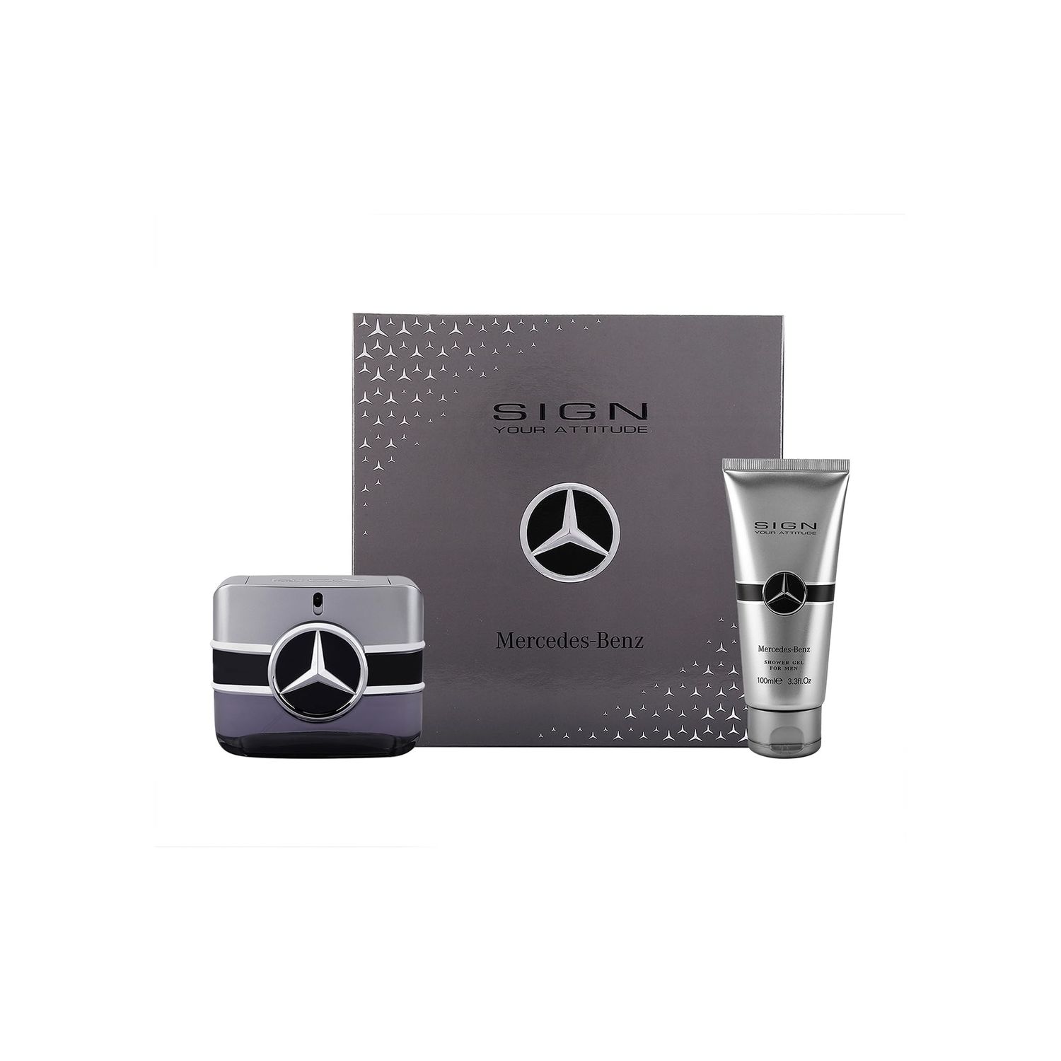 Mercedes-Benz Sign Your Attitude Giftset - Mens Cologne Set - Eau de Toilette Cologne for Men - Mens Body Wash - Bergamot, Amber Fragrances - 2 Pc