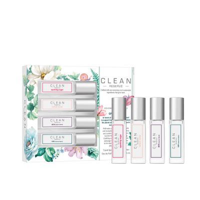 CLEAN RESERVE Eau de Parfum Layering Gift Set Includes Warm Cotton, Skin, Rain, and Radiant Nectar Fragrance 4 x 5mL Spray