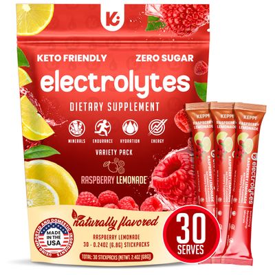 Keppi Electrolytes Hydration Packets 30 Serves - Sugar Free Electrolytes Powder Packets - Made in USA - Delicious Keto Electrolytes - Electrolyte Powder Mixes Easily - Keto Hydration Pack