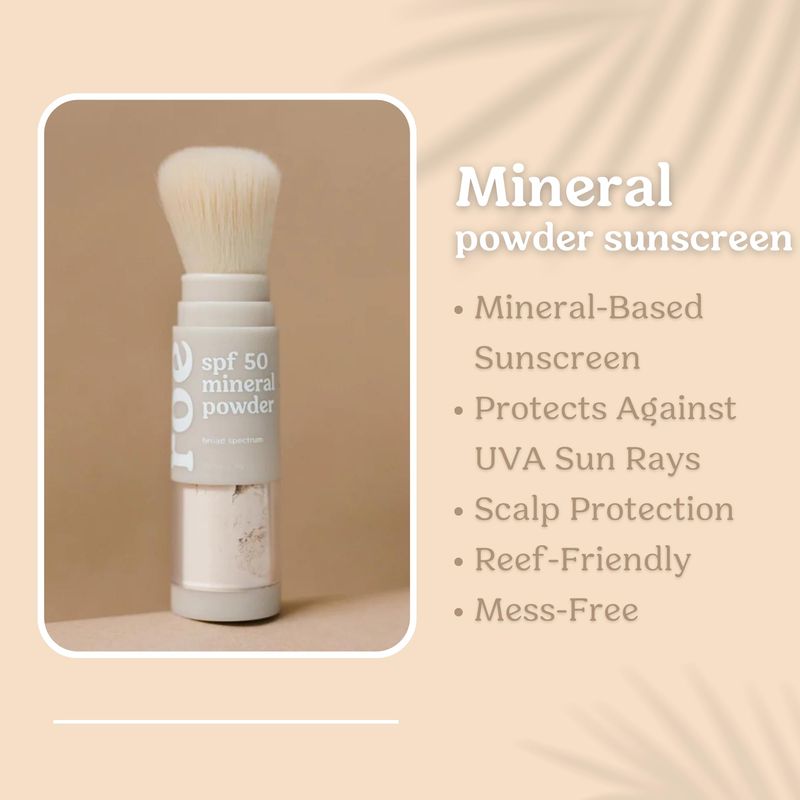 Roe Wellness- Kids SPF 50 Brush On Mineral Sunscreen Powder, Reef-Friendly, Easy to Apply for Kids, Babies Parents