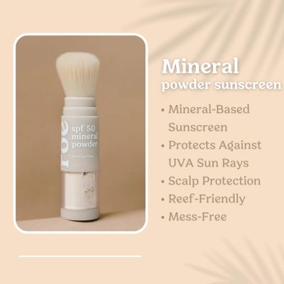 Roe Wellness- Kids SPF 50 Brush On Mineral Sunscreen Powder, Reef-Friendly, Easy to Apply for Kids, Babies Parents