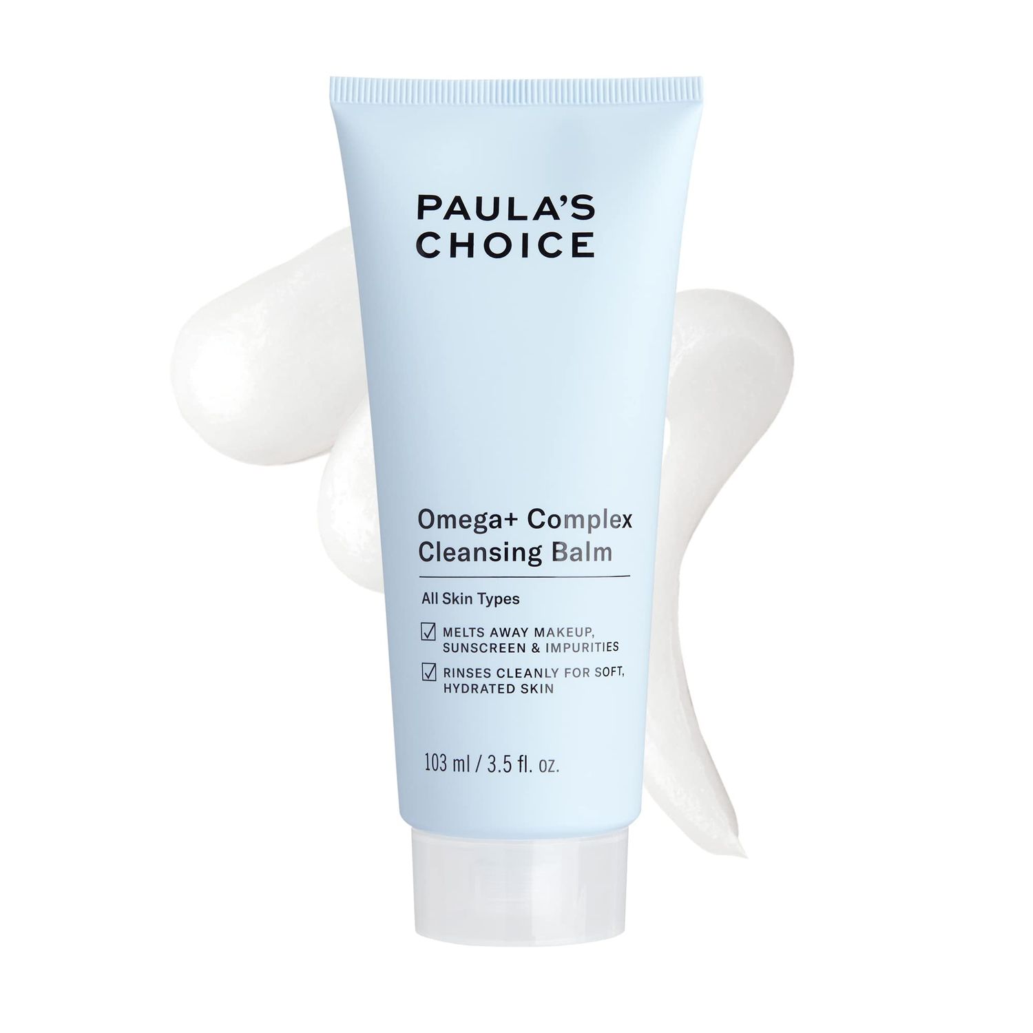 Paula&#39;s Choice Omega Complex Cleansing Balm, Double Cleanse Face Wash Gentle Daily Makeup Remover, Suitable for Dry Sensitive Skin, Mineral Oil-Free, Paraben-Free Fragrance-Free, 3.5 Fl Oz