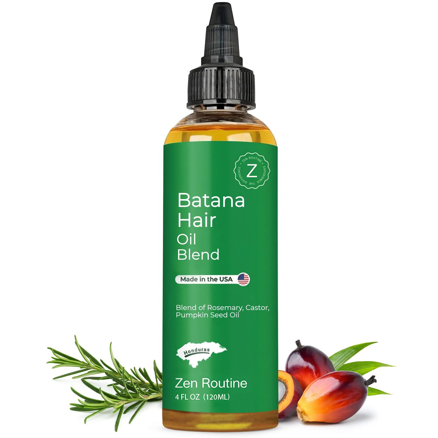 Zen Routine Batana Oil for Hair Growth - Pure Organic Blend Smooth, Vibrant, Healthy Hair 4 Oz (Pack of 1)