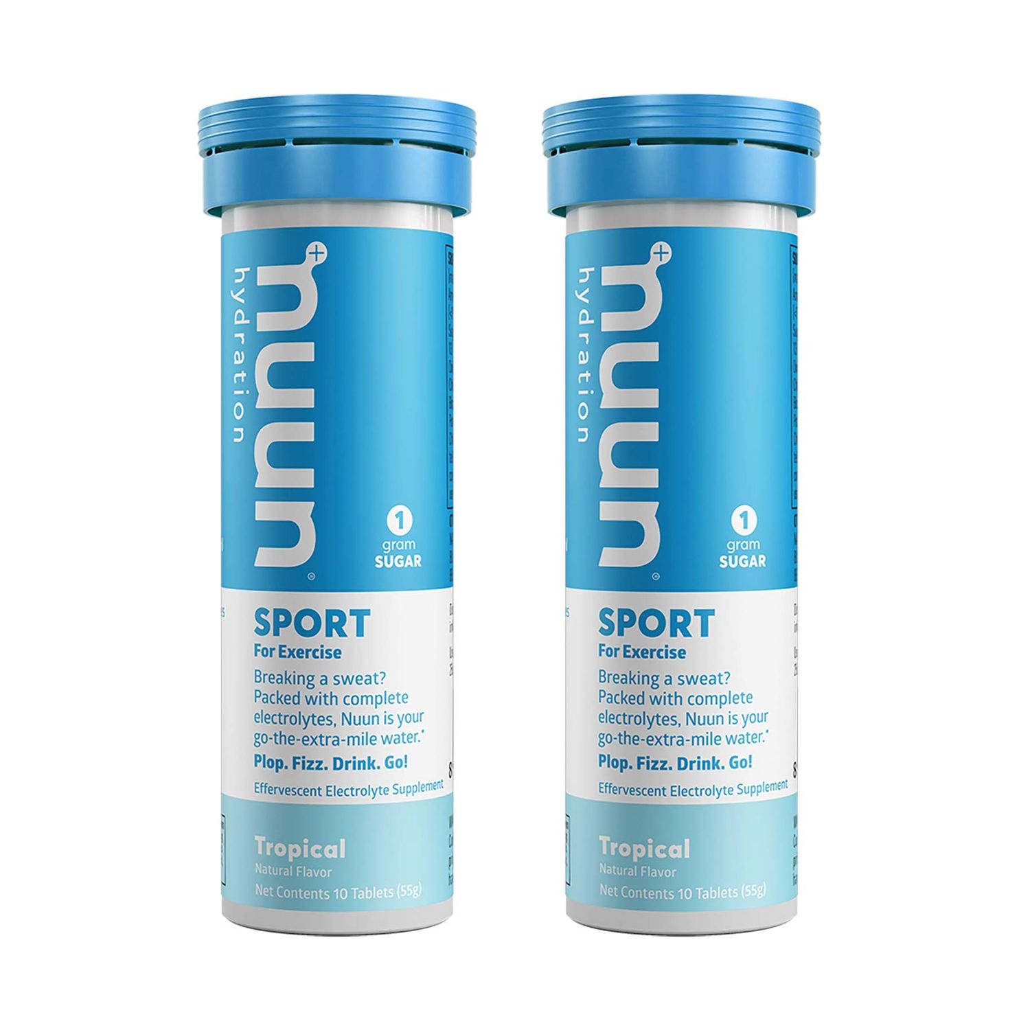Nuun Active Tropical Fruit Electrolyte Enhanced Drink Tabs (2 Tubes of 10 Tabs)