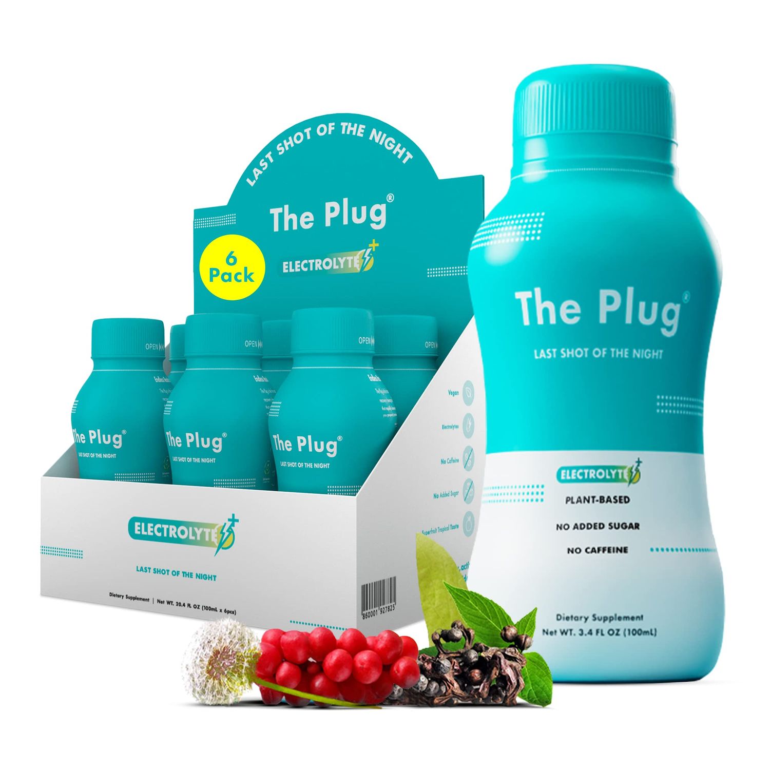 The Plug Liver Cleanse Detox Repair Drink - Plant Based Herbal Electrolyte Drink for Liver Support Health, Bloating Relief, Restore Antioxidants Minerals Liver Complex Energy Drink (6-Pack)