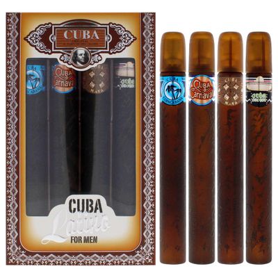 Cuba Latino Collection By Champs For Men. 4 Pc. Gift Set (Contains Eau De Toilette Spray 1.17 Oz 35 Ml Of Carnaval, Cactus, Maya Copacabana)
