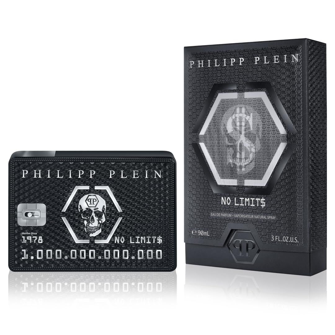 Philipp Plein - Eau de Parfum No Limits 90 ml - Parfum Homme - Notes Orientales et Boises - Un Tatouage Olfactif Indlbile et Sensuel - Bois Oriental - Flacon en Verre Laqu Noir