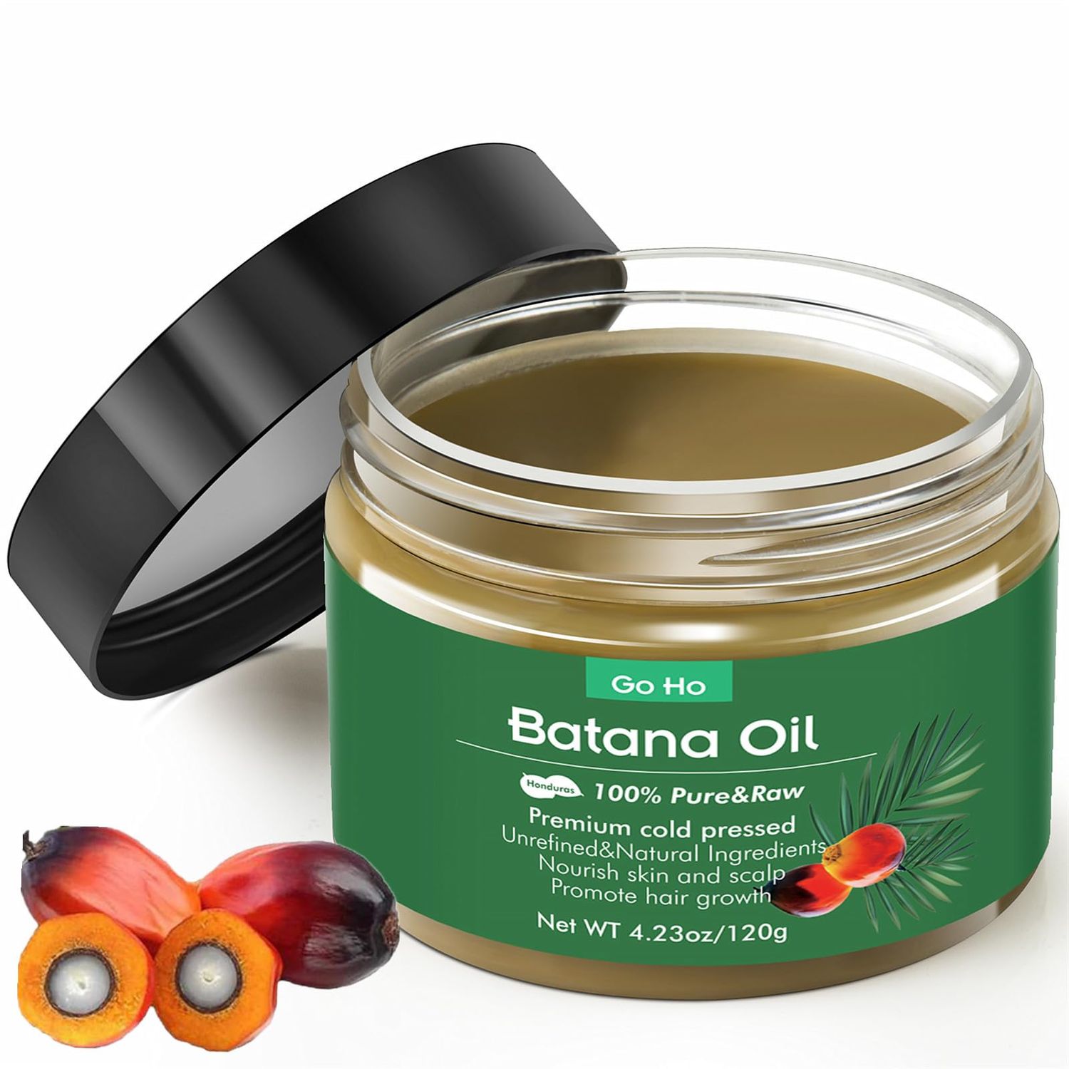 Go Ho Raw Batana Oil for Hair Growth,100 Pure Batana Oil Organic Dr. Sebi,Rich in Vitamin E,Scalp Hair Strengthening Oils(4.23oz)