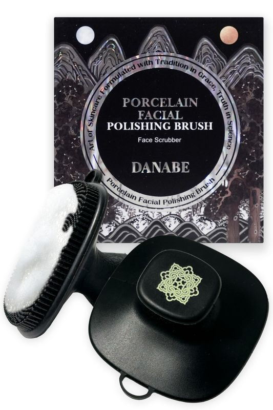 K-Beauty DANABE Porcelain-Skin Facial Polishing Brush Non-Slip Face and Body Silicone Scrubber Korean Skin Care Facial Cleansing Brush Portable Face Scrubber Exfoliator (Black)