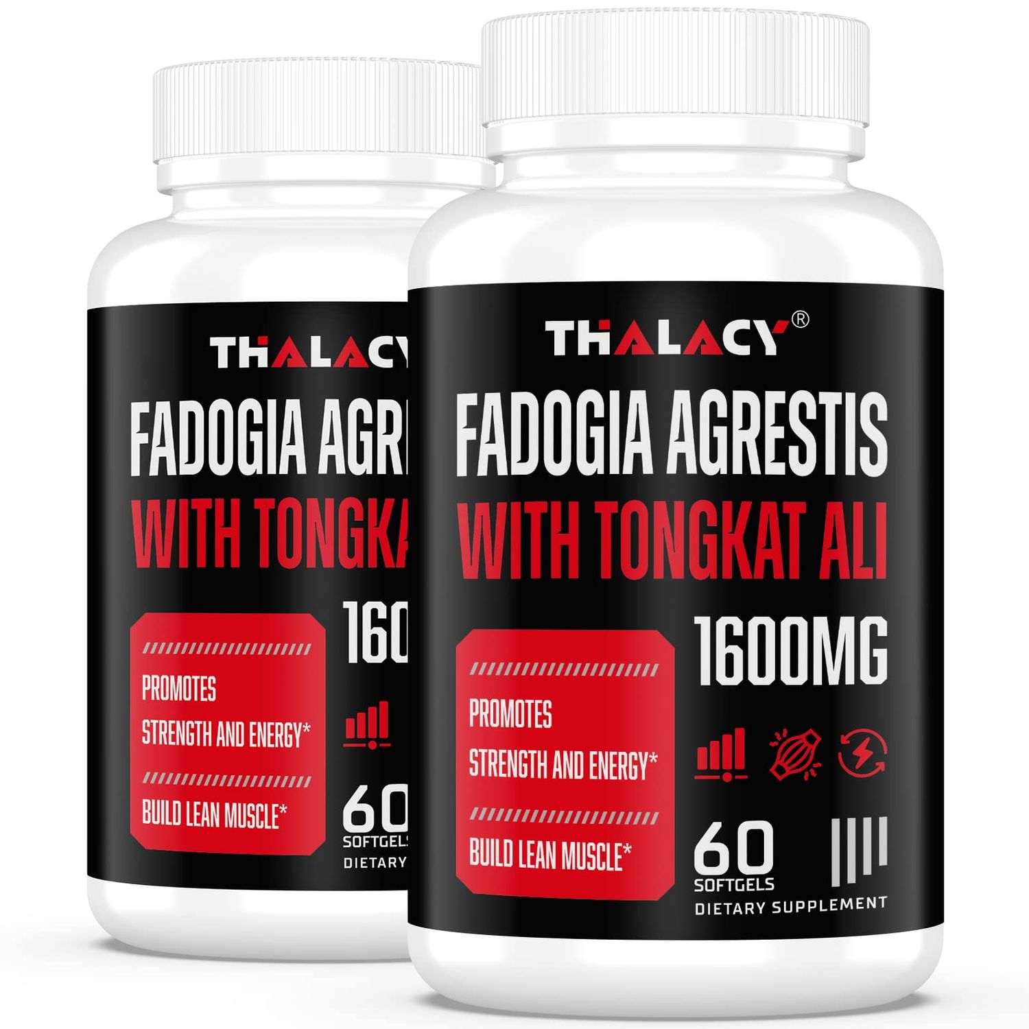 Thalacy 1600mg Fadogia Agrestis Tongkat Ali Supplement, Fadogia Agrestis Extract for Men with Ashwagandha - Maximum Strength, 120 Softgels