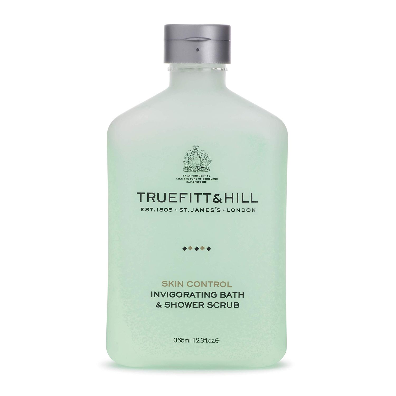Truefitt Hill Invigorating Bath Shower Scrub, Jojoba Beads for Natural Exfoliation, Vitamin E for Moisture Revitalization, Rosemary and Mint Fragrance - 12.3 oz.