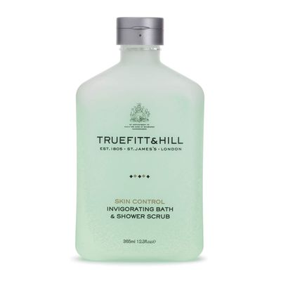 Truefitt Hill Invigorating Bath Shower Scrub, Jojoba Beads for Natural Exfoliation, Vitamin E for Moisture Revitalization, Rosemary and Mint Fragrance - 12.3 oz.