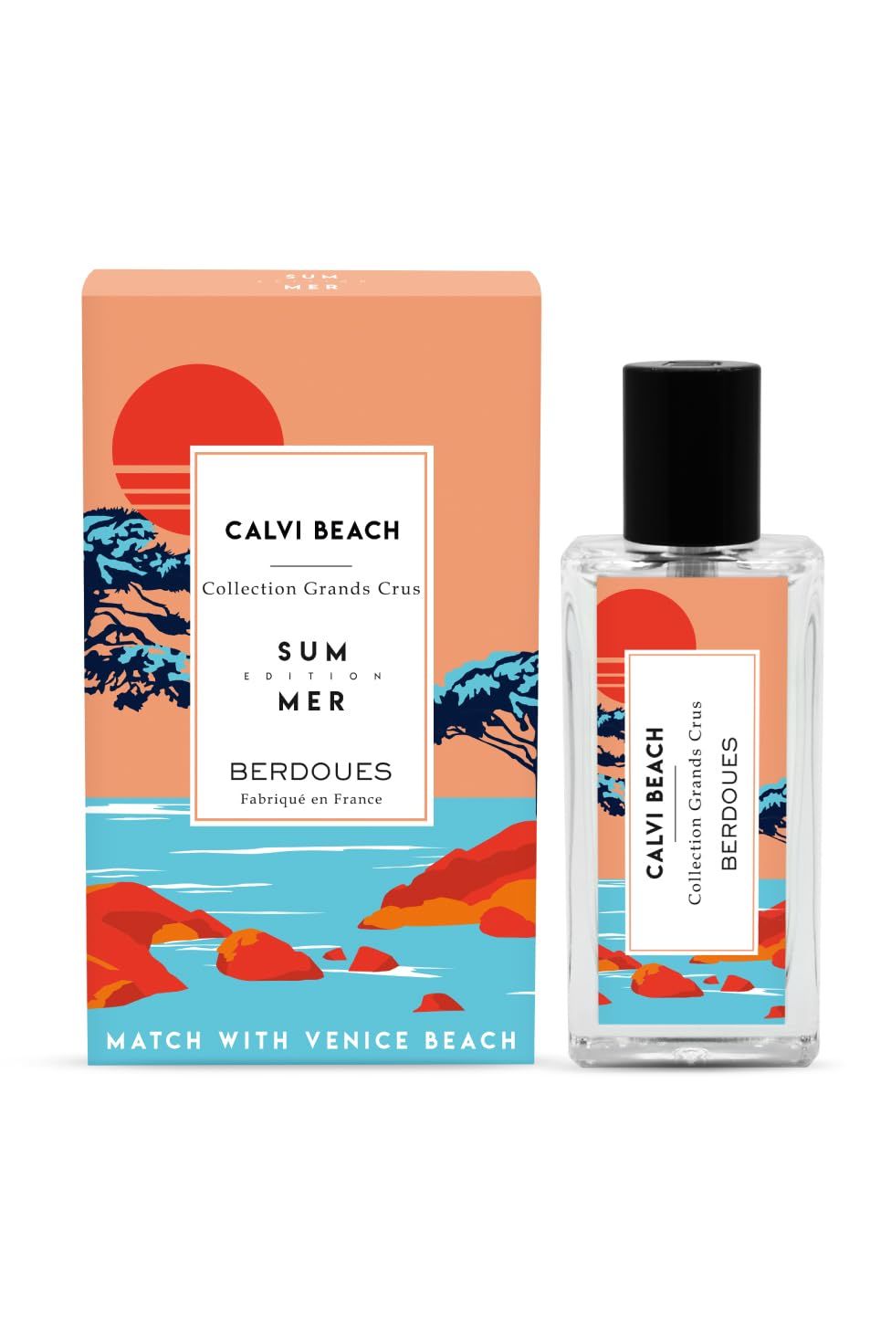 Berdoues Grands Crus Calvi Beach Eau de Parfum Citrus Aromatic Long Lasting Scent Fragrance for Men Women Premium Quality Ingredients 1.01 fl.oz