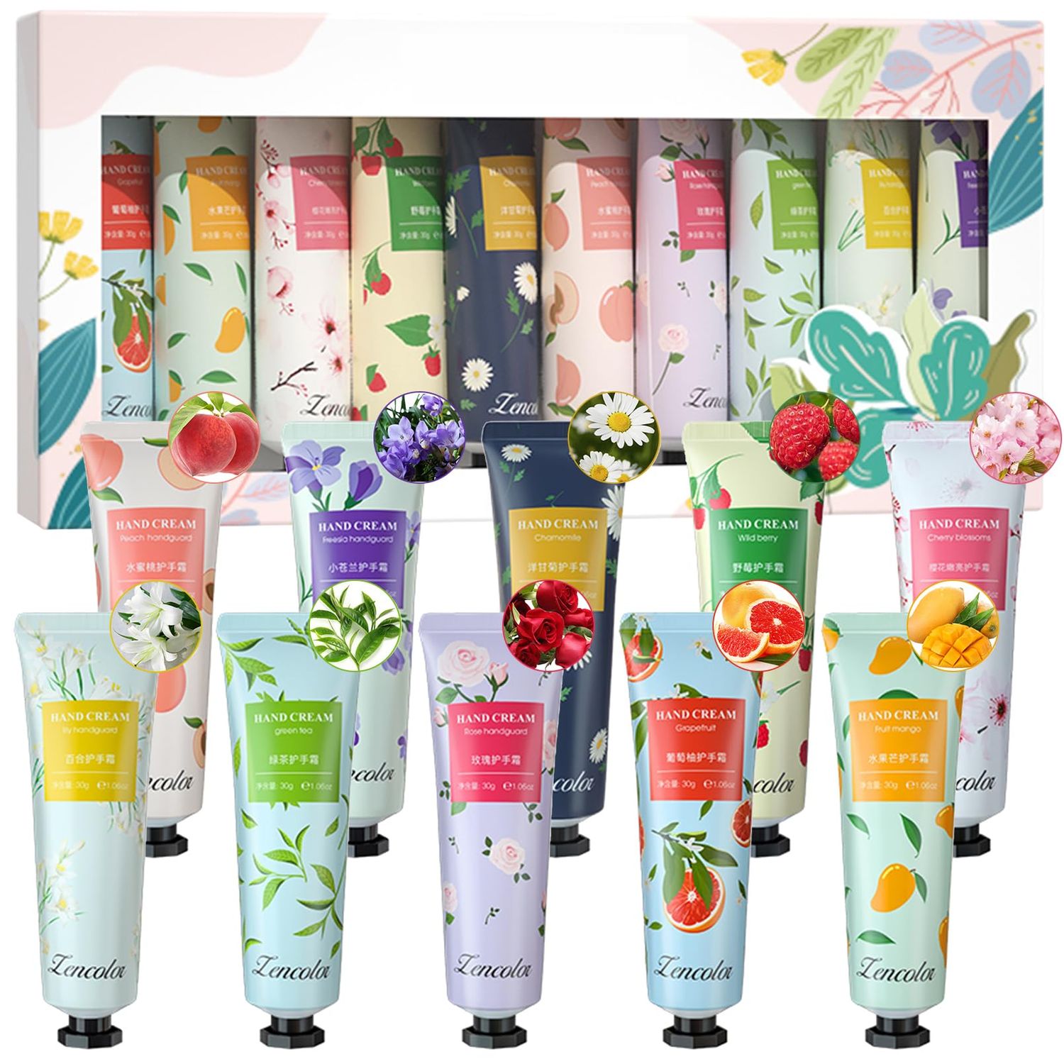xlehoely 10 Pack Hand Cream Gift Set for Women,Moisturizing Hand Care Cream Stocking Stuffers Gift Set,Travel Size Hand Lotion for Dry Hands,Mini Hand Lotion Gift Set With Natural Plant Fragrance